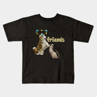 dogs and cats are frends Kids T-Shirt